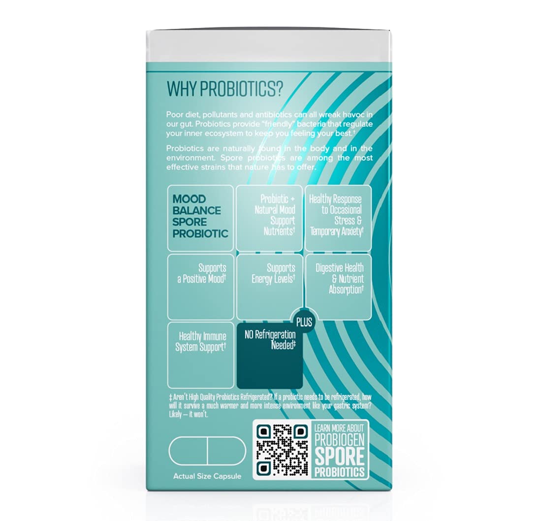 Probiogen Stress & Mood Balance Probiotic Ashwagandha Supplement Capsules 120