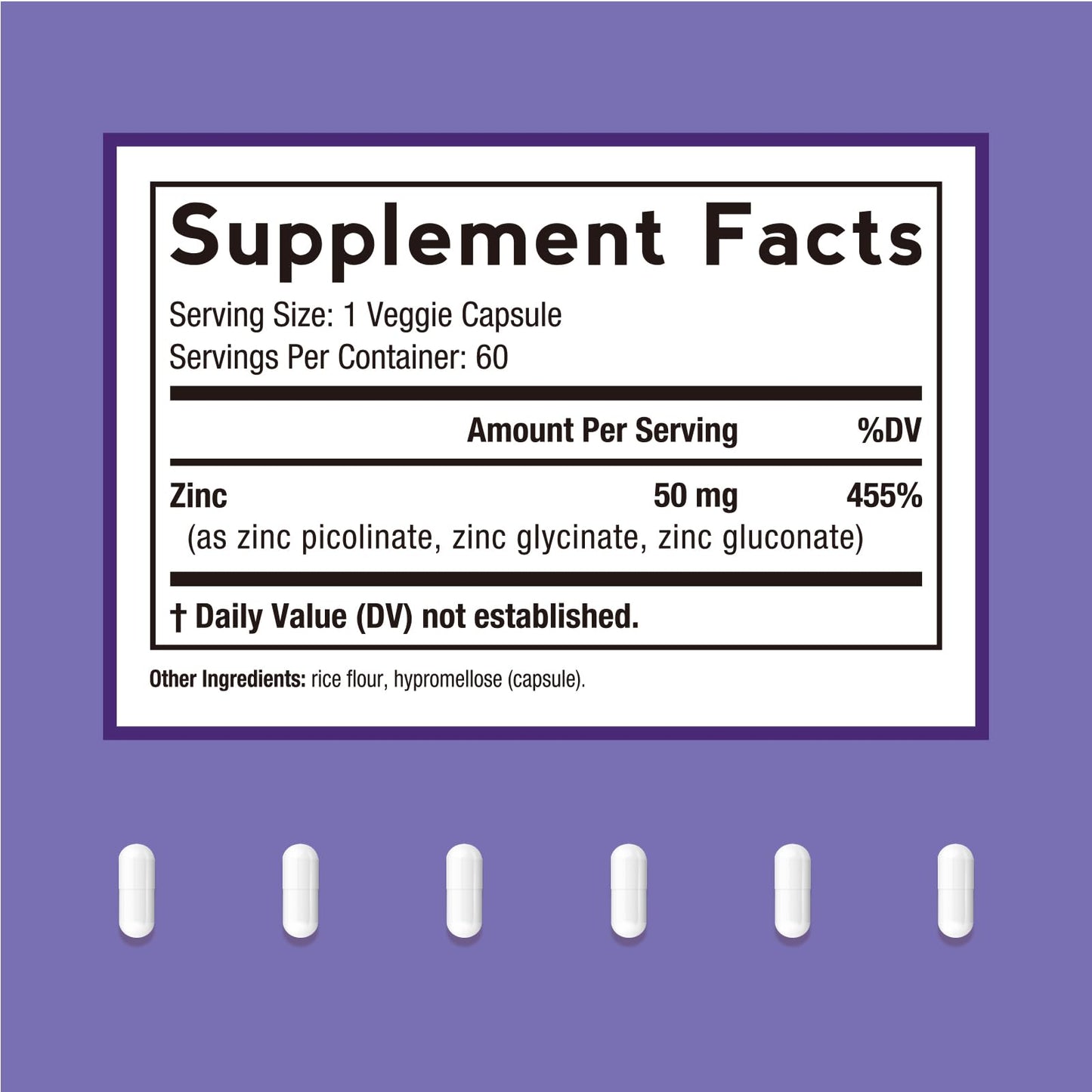 Doctor's Recipes Zinc Supplement 50mg Capsule 60 Count