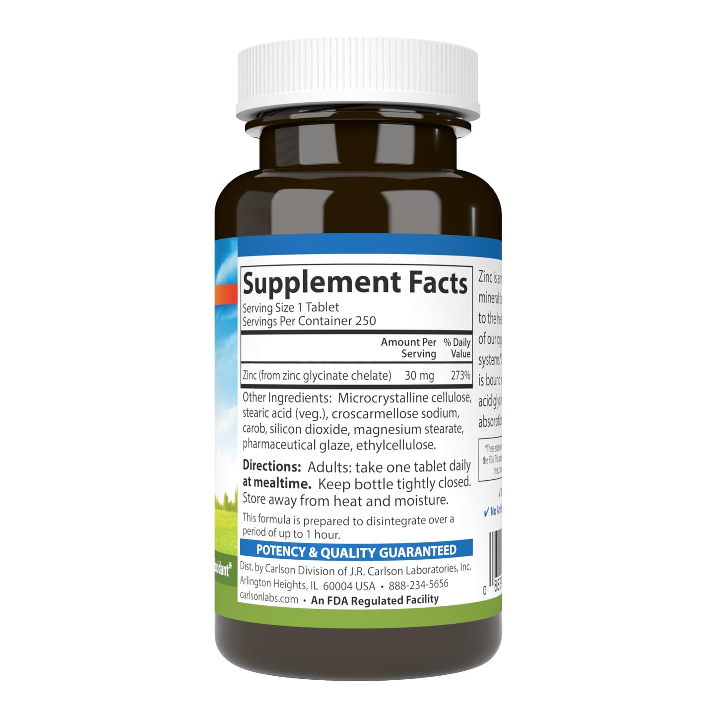 Carlson Chelated Zinc Tablets 250