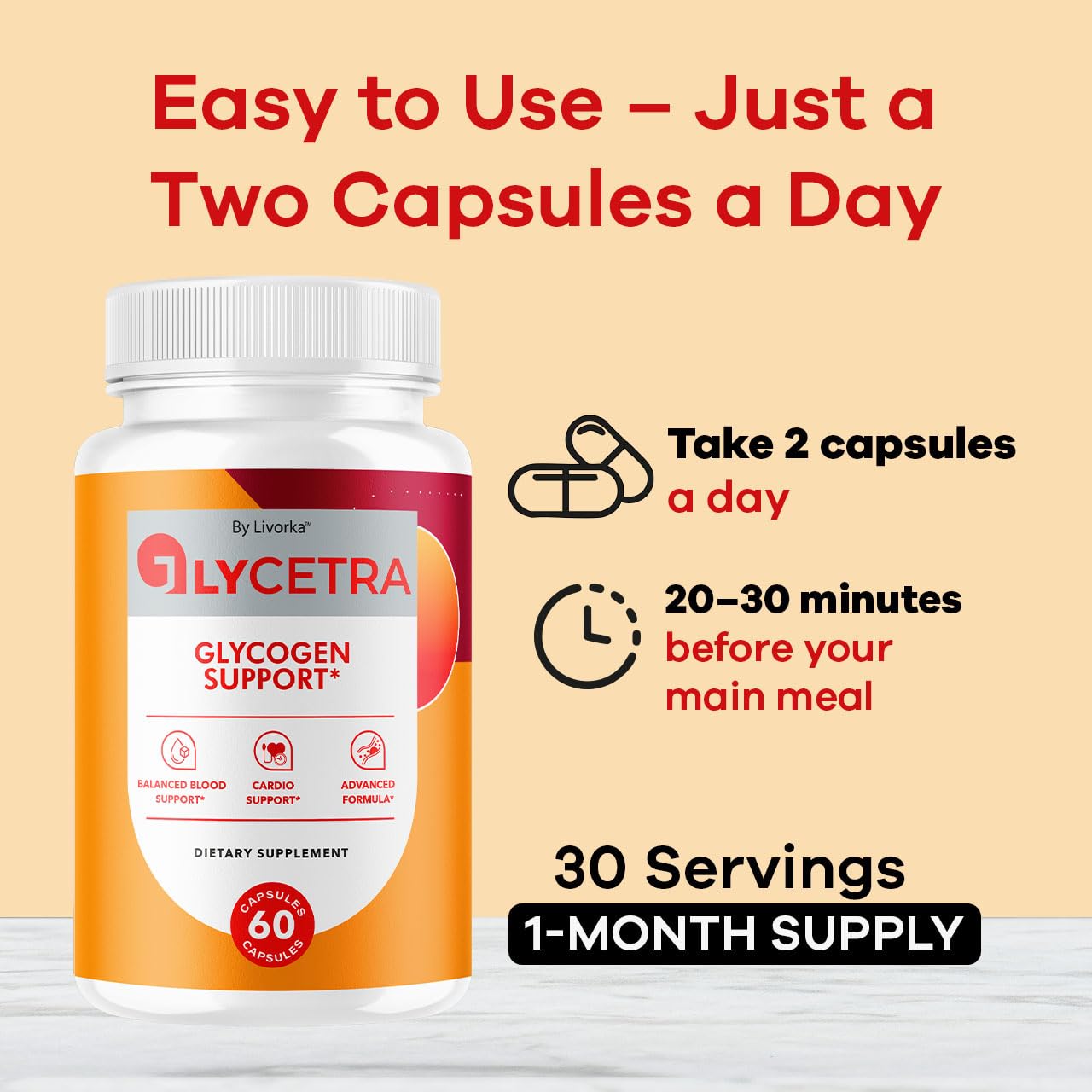LIVORKA Glycetra Capsules, 300 Capsules