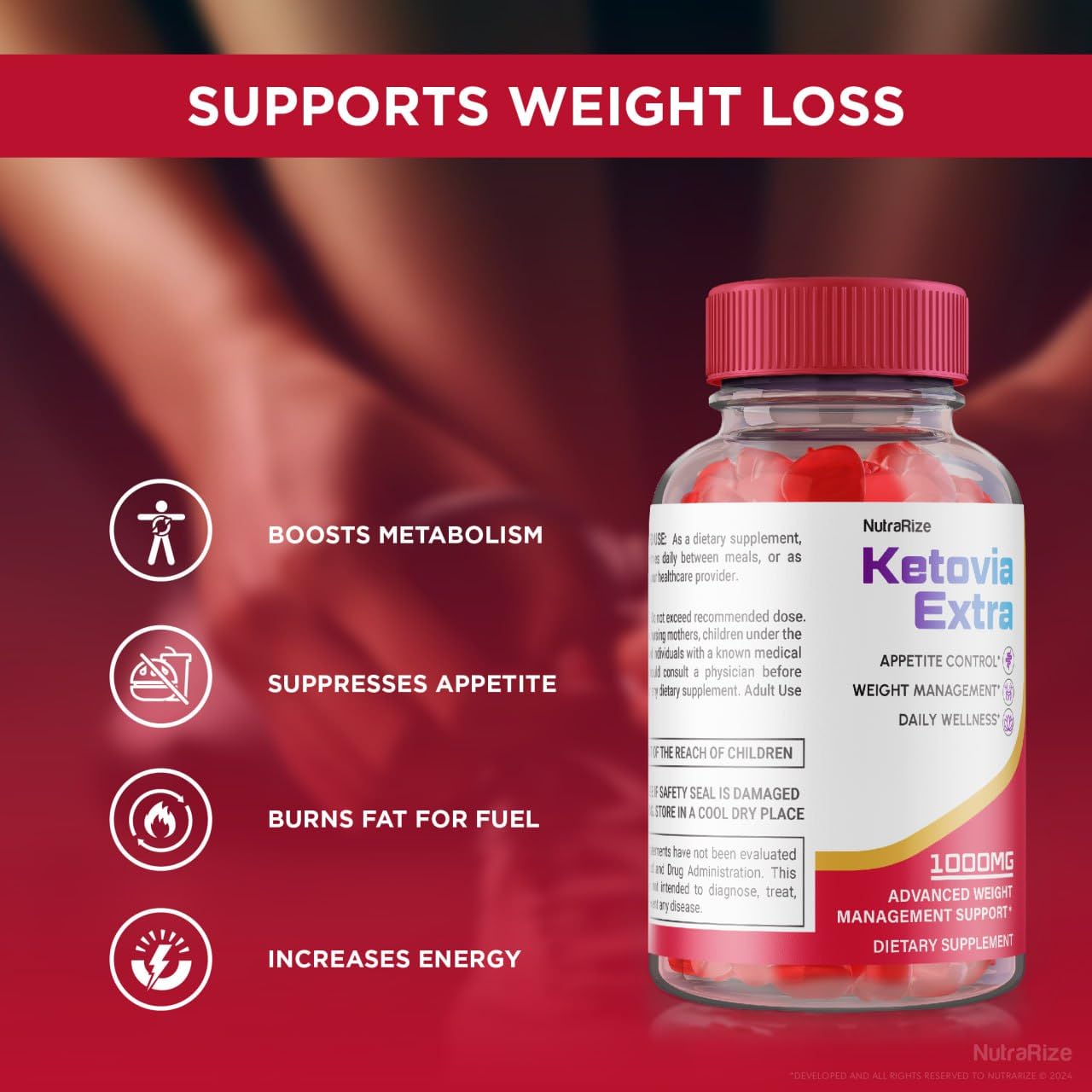 NutraRize Ketovia Extra ACV Gummies, 120 Gummies