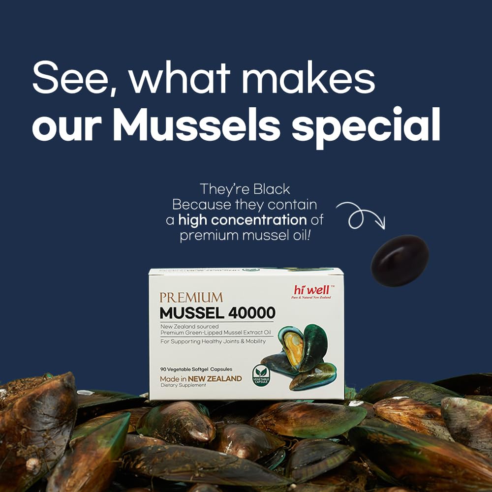 Hi Well Pure & Natural New Zealand Premium Mussel 40000 90Vege Softgel Capsules 270
