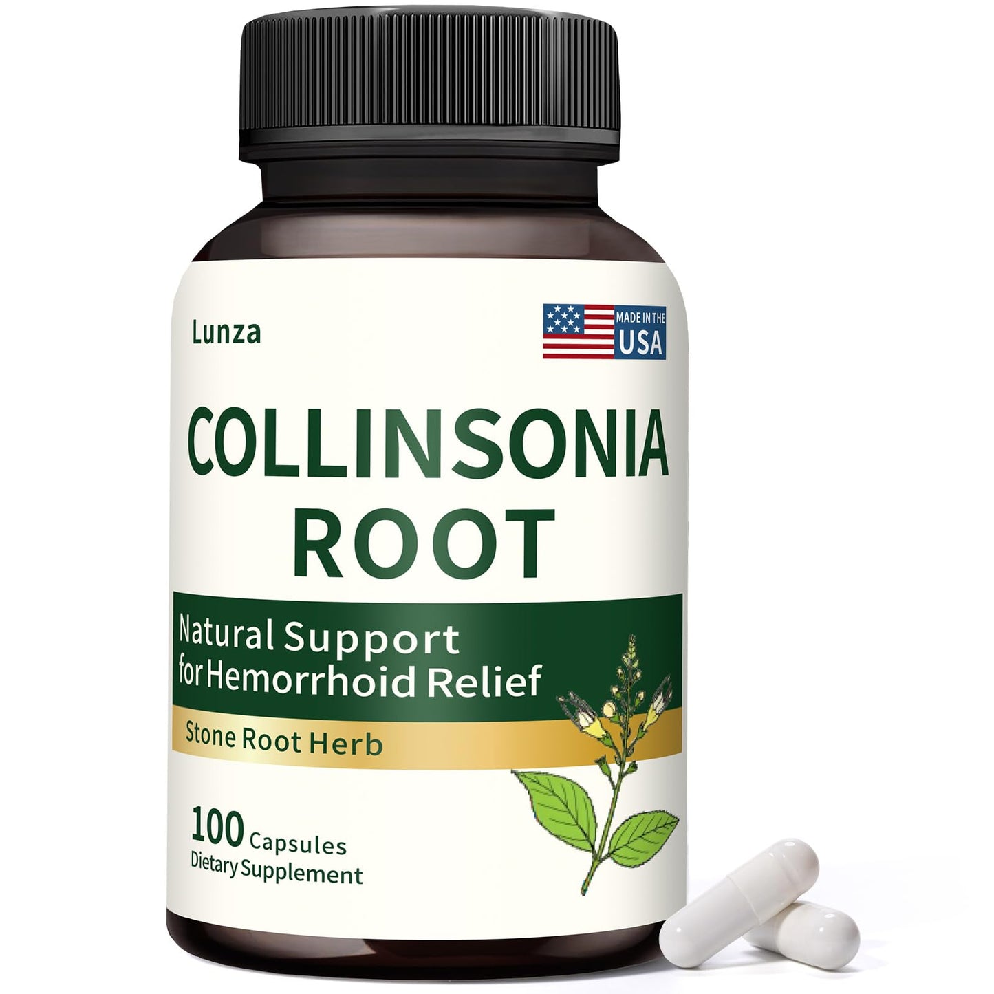 Lunza Collinsonia Root Capsule, 100 Capsules