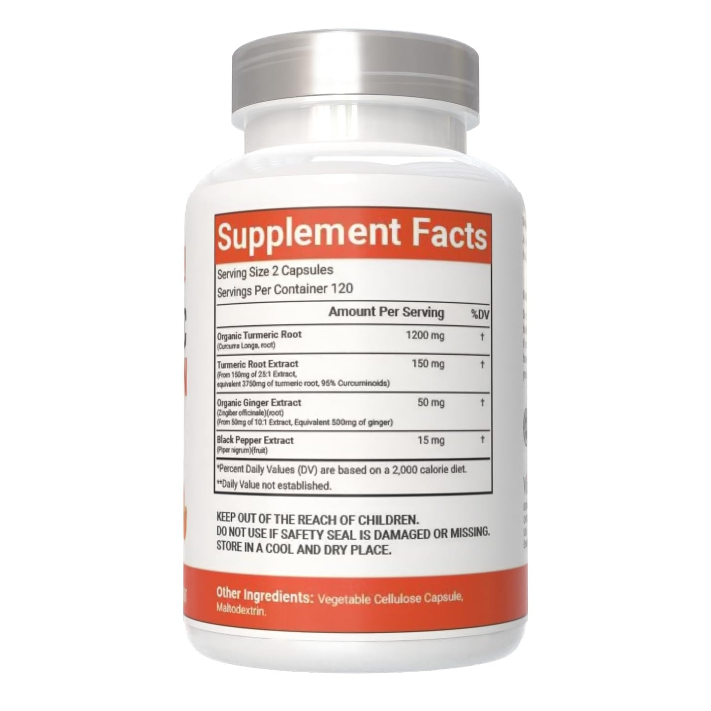 VitaCosmoX Turmeric Curcumin with Bioperine 1200 mg Veggie Capsules, 240 Count
