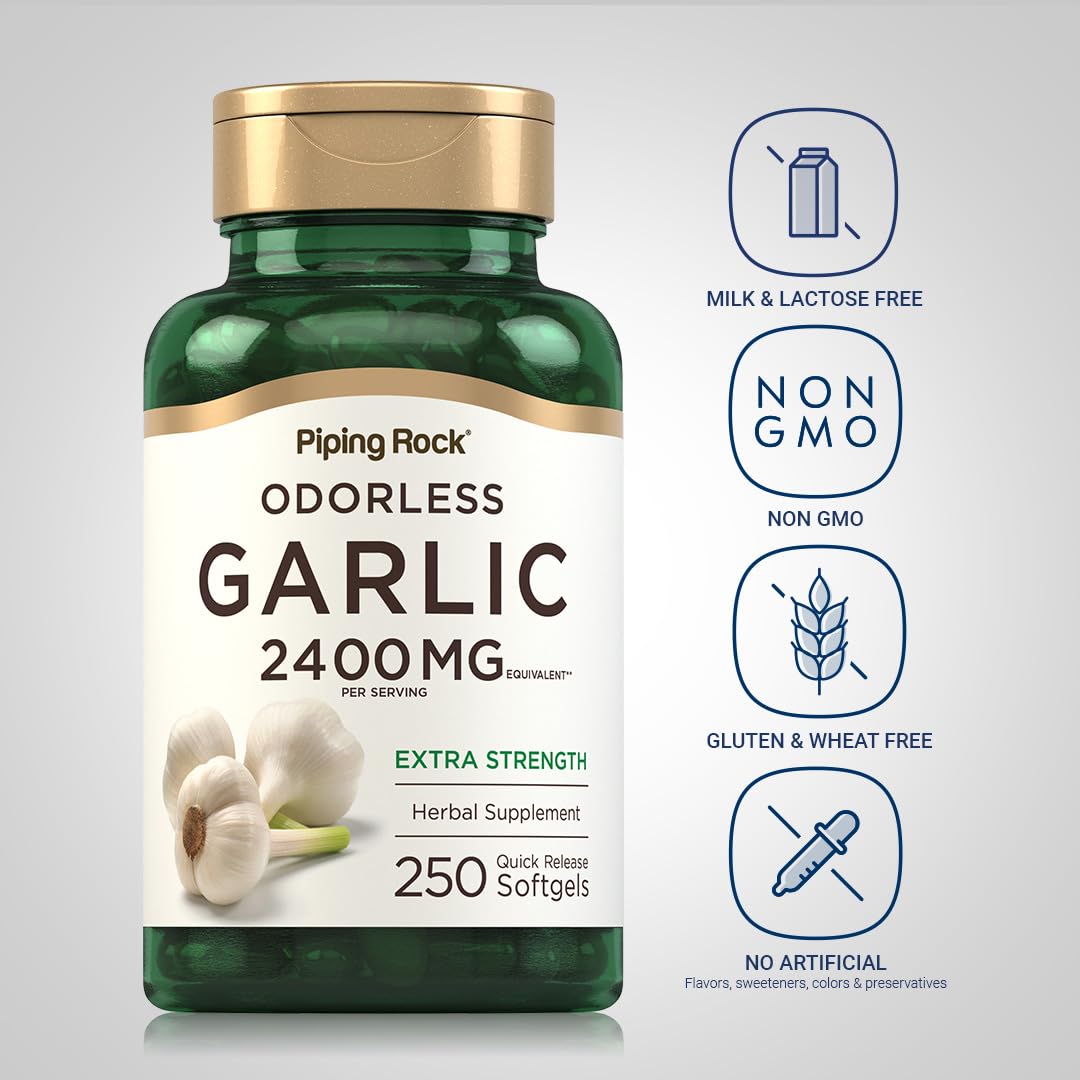 Piping Rock Odorless Garlic Supplement Softgels 250