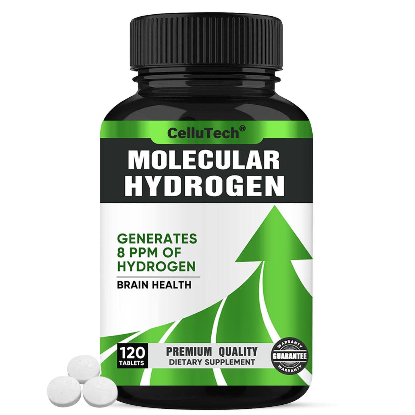 CelluTech H2 Molecular Hydrogen Water Capsules with Magnesium, 120 Capsules