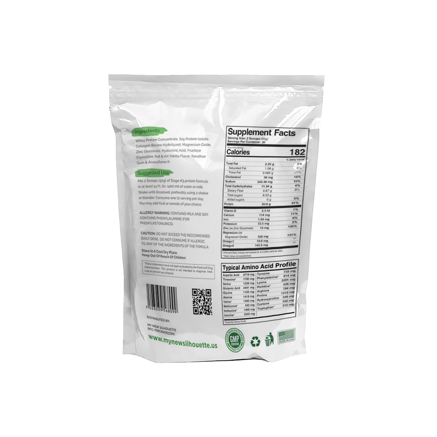 MI NUEVA SILUETA My New Silhouette Stage 3 Vanilla Protein Powder 2.2 lb