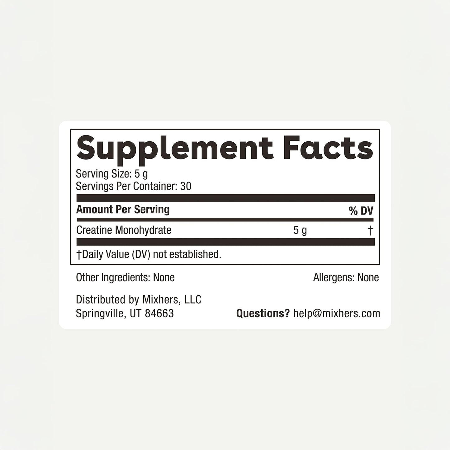 MIXHERS Creatine Powder 1.74 oz