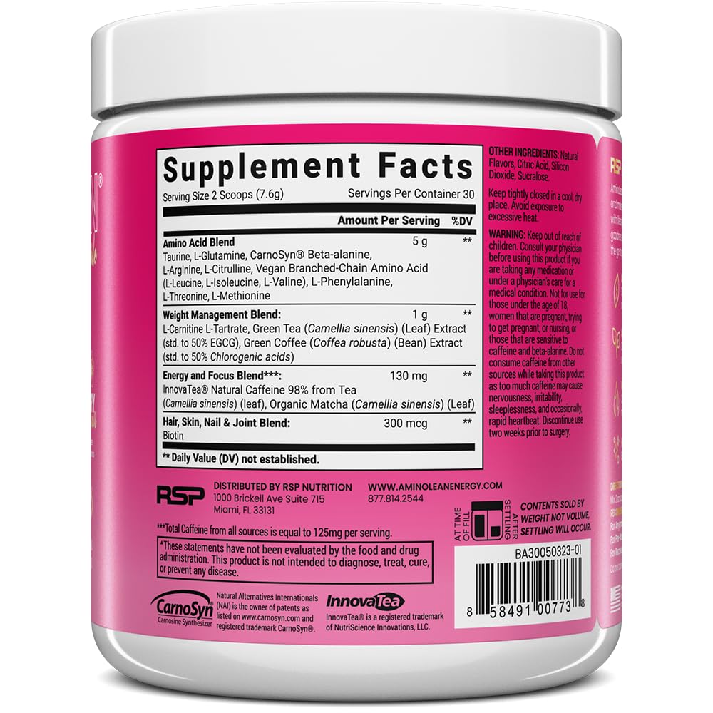 RSP NUTRITION AminoLean Pre Workout Powder, 30 Servings