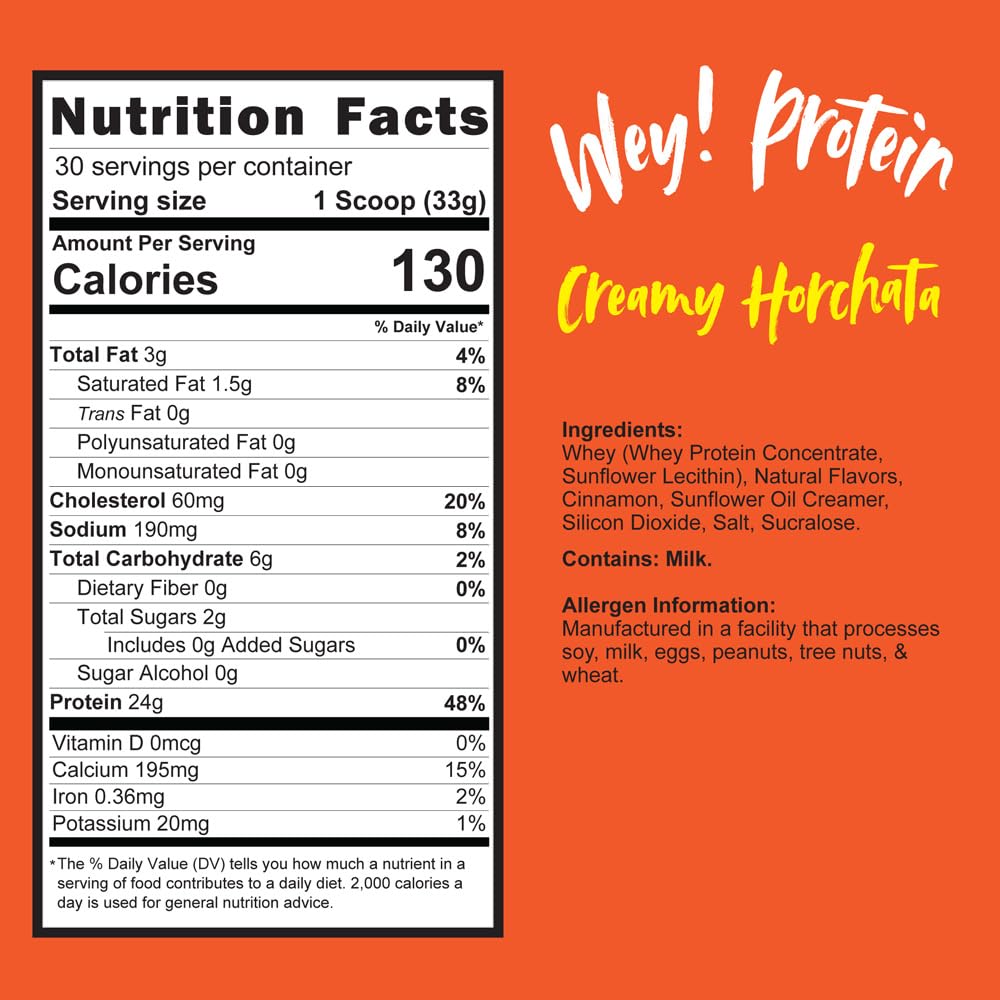 Wey! Protein Horchata Whey Protein Powder, 35.2 oz