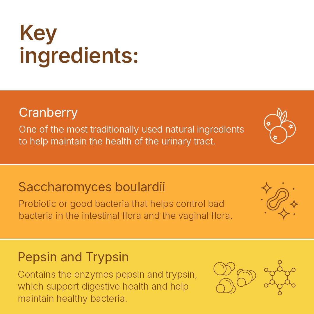 Santo Remedio Urinary Tract Dietary Supplement with Cranberries, Probiotics, and Enzymes Capsule 60 Count