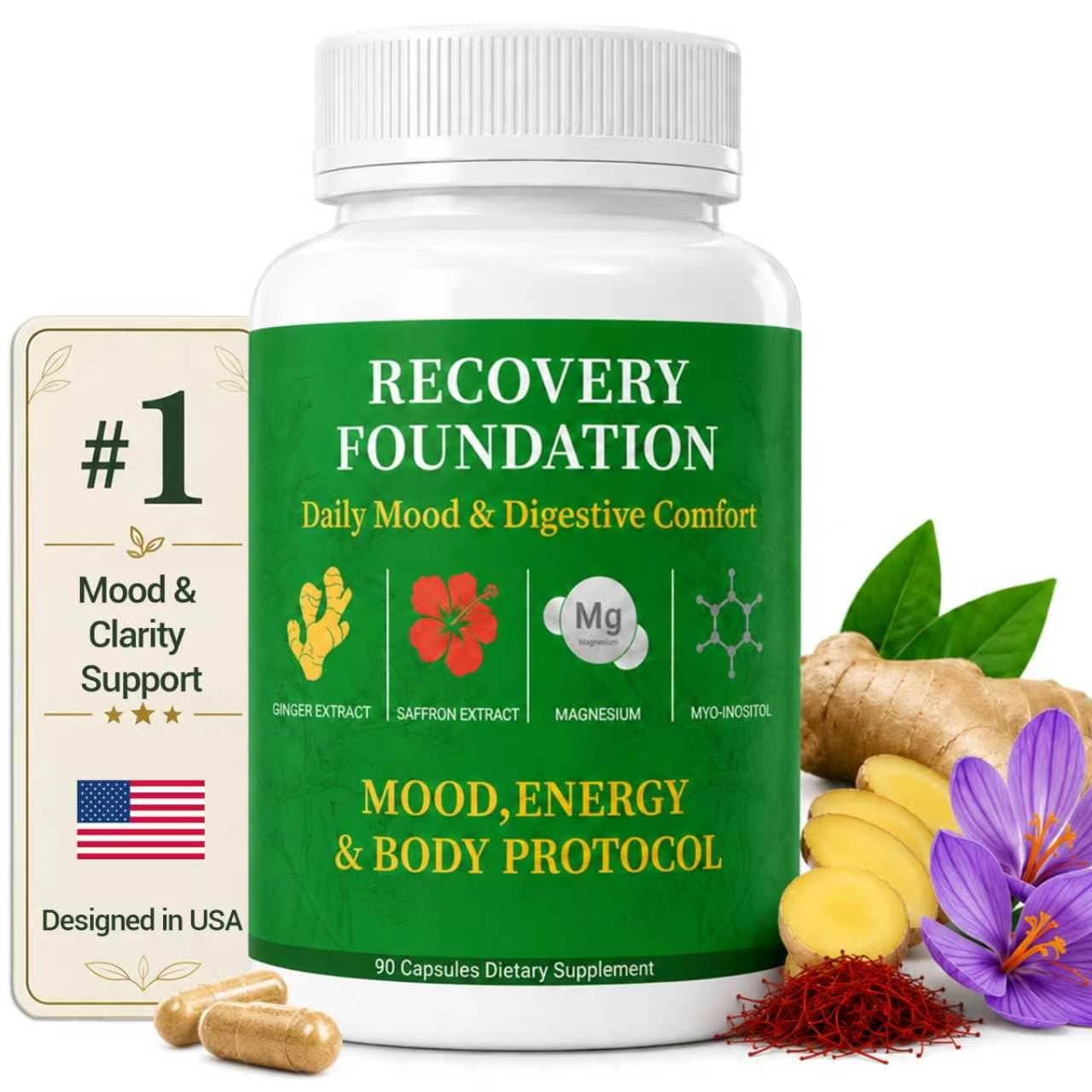 Zephrino Zafira Organics Recovery Foundation Capsules, 90 Capsules