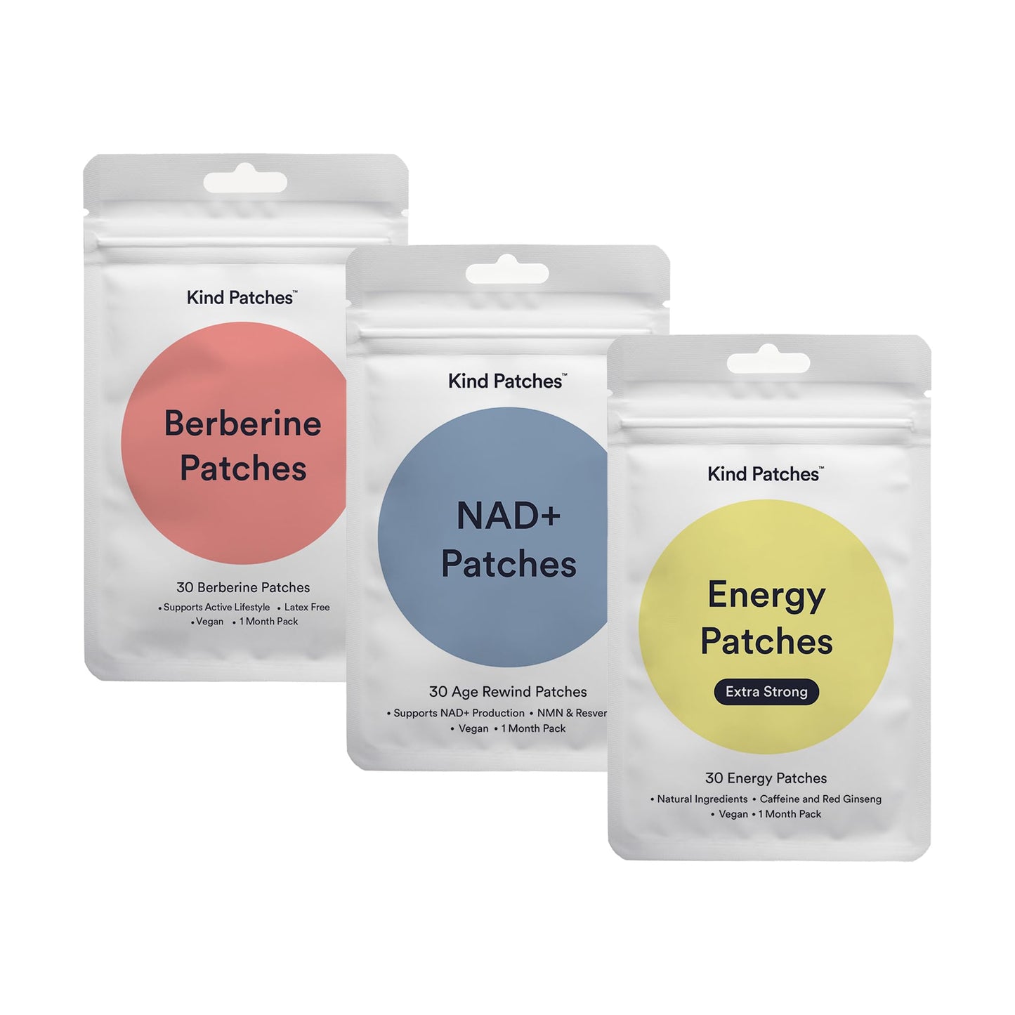 Kind Patches Berberine NAD Plus Energy Patches Gummy 3 Pack