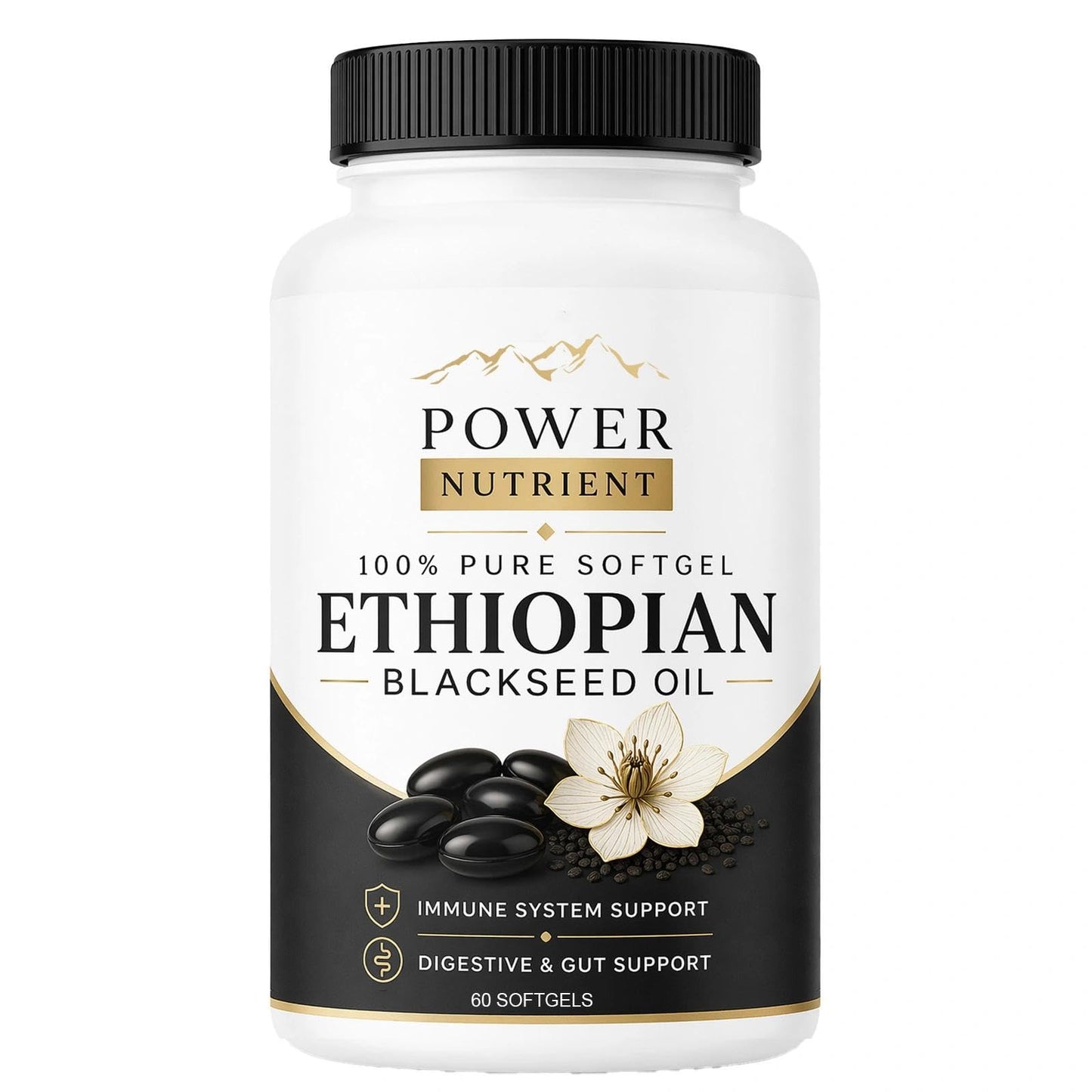 Golden Dunes Power Nutrient Ethiopian Black Seed Oil Capsules, 60 Count
