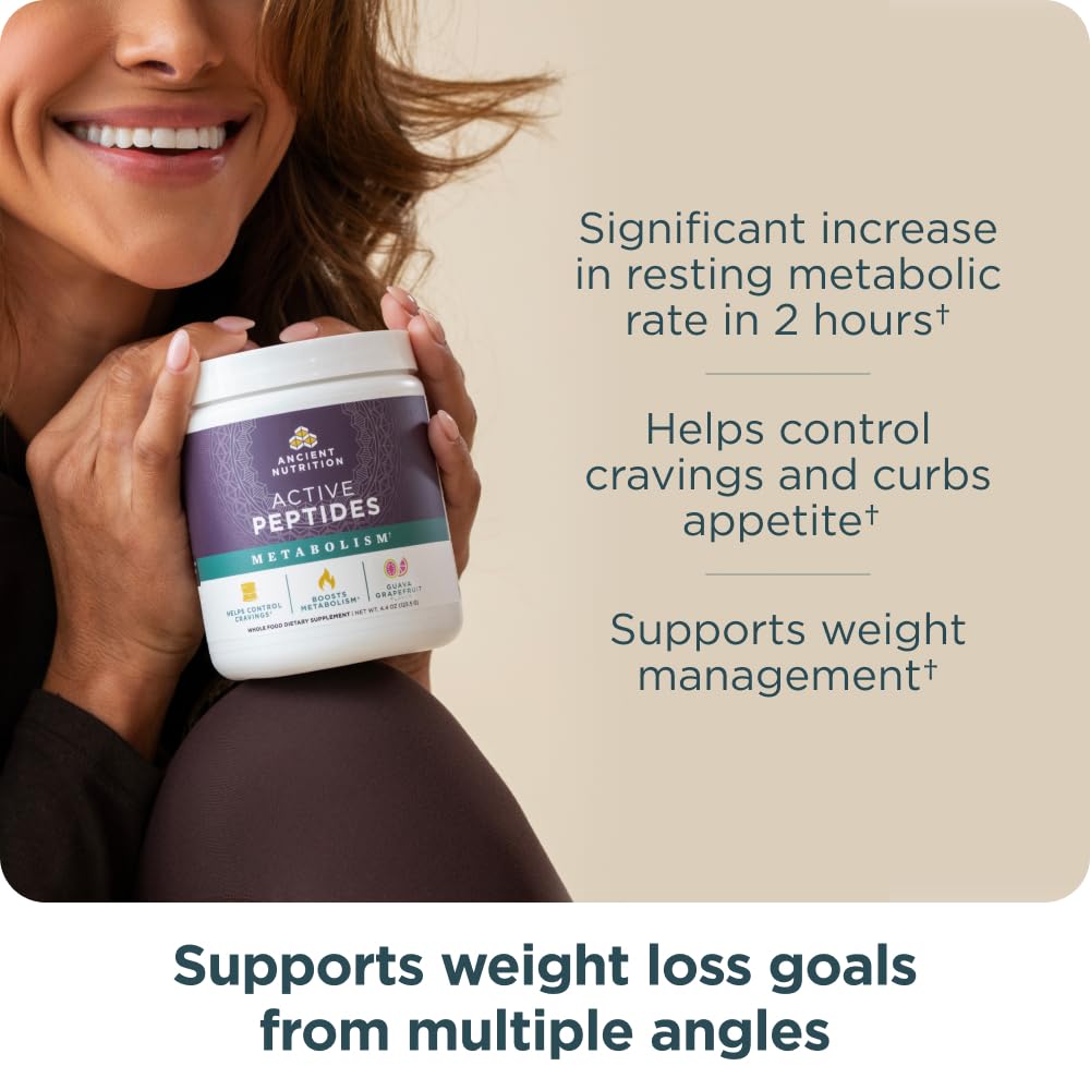 Ancient Nutrition Active Peptides Metabolism Powder, 5.3 Ounces