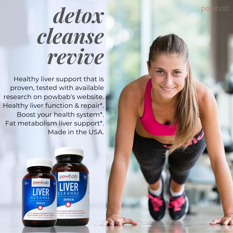 PowBab Liver Cleanse Detox Capsules, 120 Count