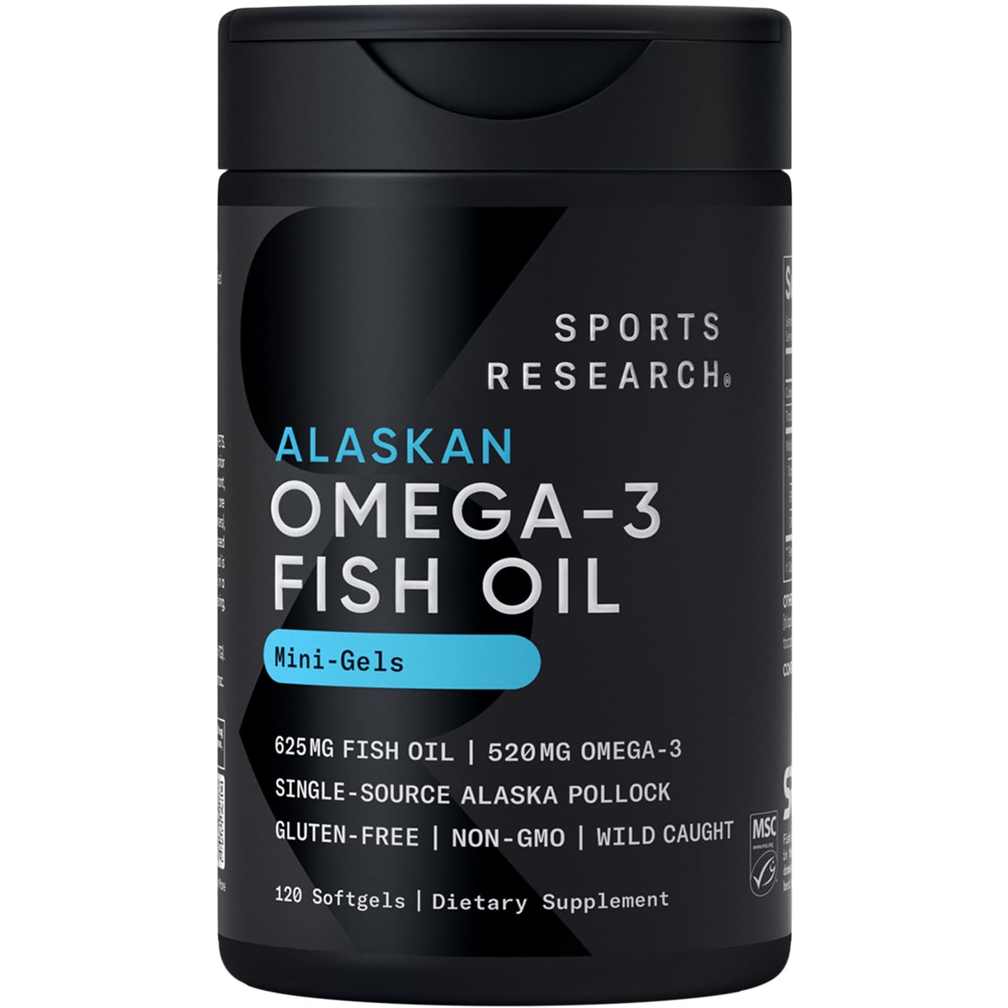 Sports Research Omega-3 Fish Oil Mini-Softgels 120 Count