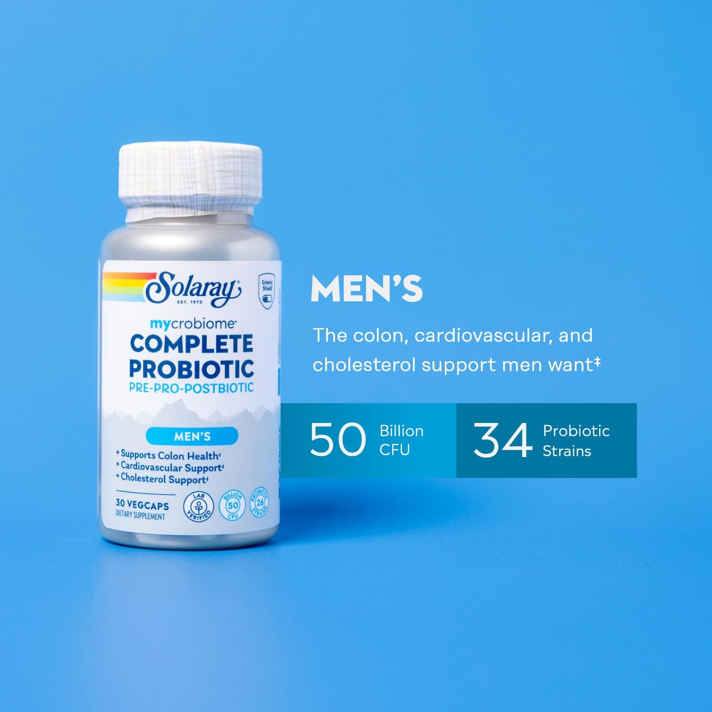 Solaray Mycrobiome Complete Probiotics Men's Formula Capsules, 30