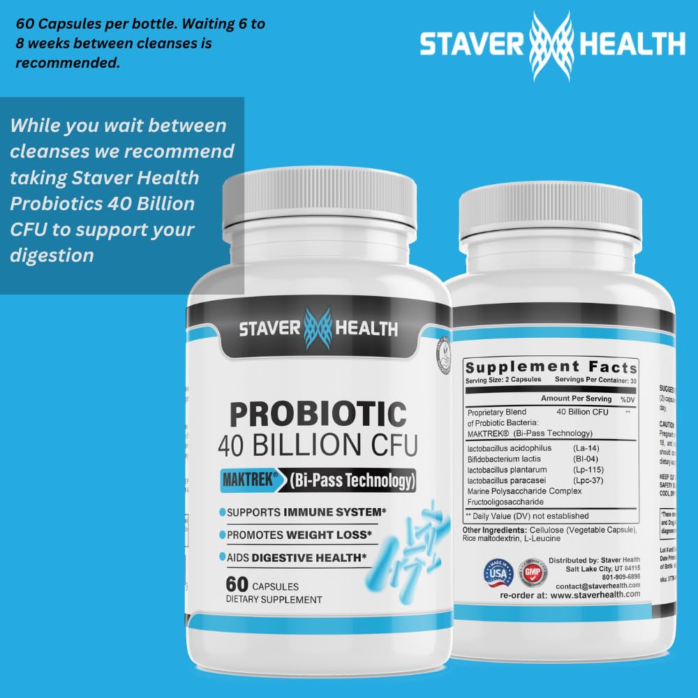 Staver Health Super Colon Cleanse Capsules, 60 Count