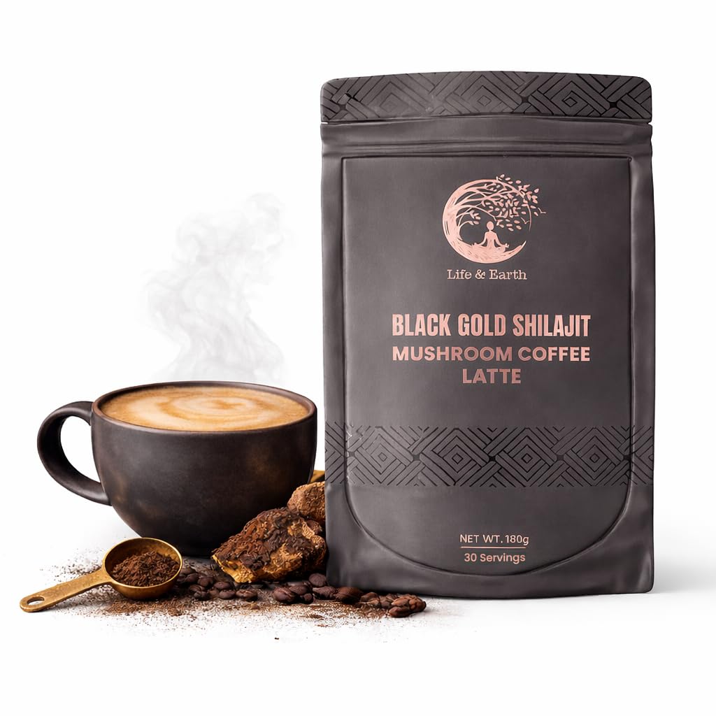 Life and Earth Black Gold Shilajit Mushroom Latte Powder 6.3493