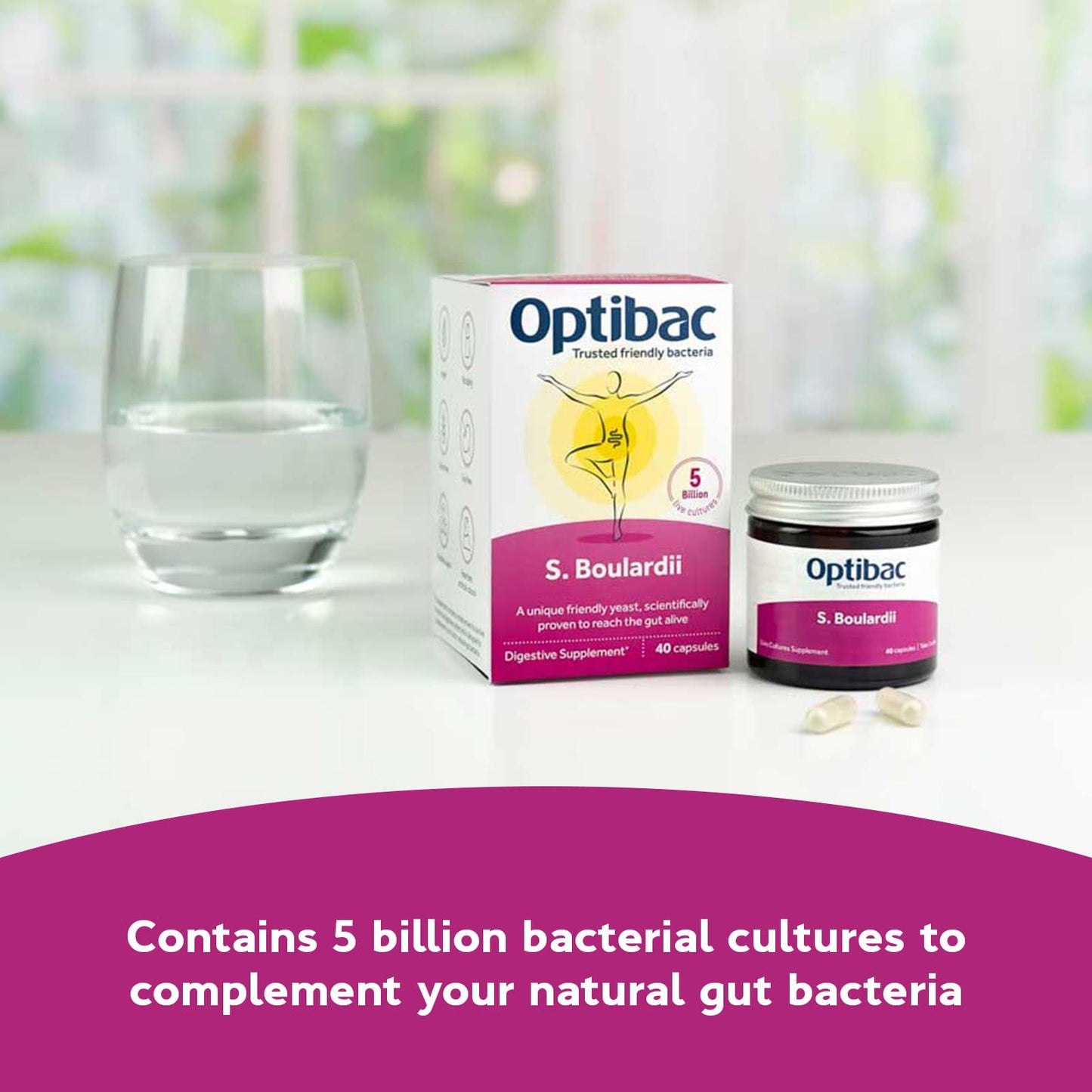 OptiBac Probiotics Saccharomyces boulardii Capsules, 16 Capsules