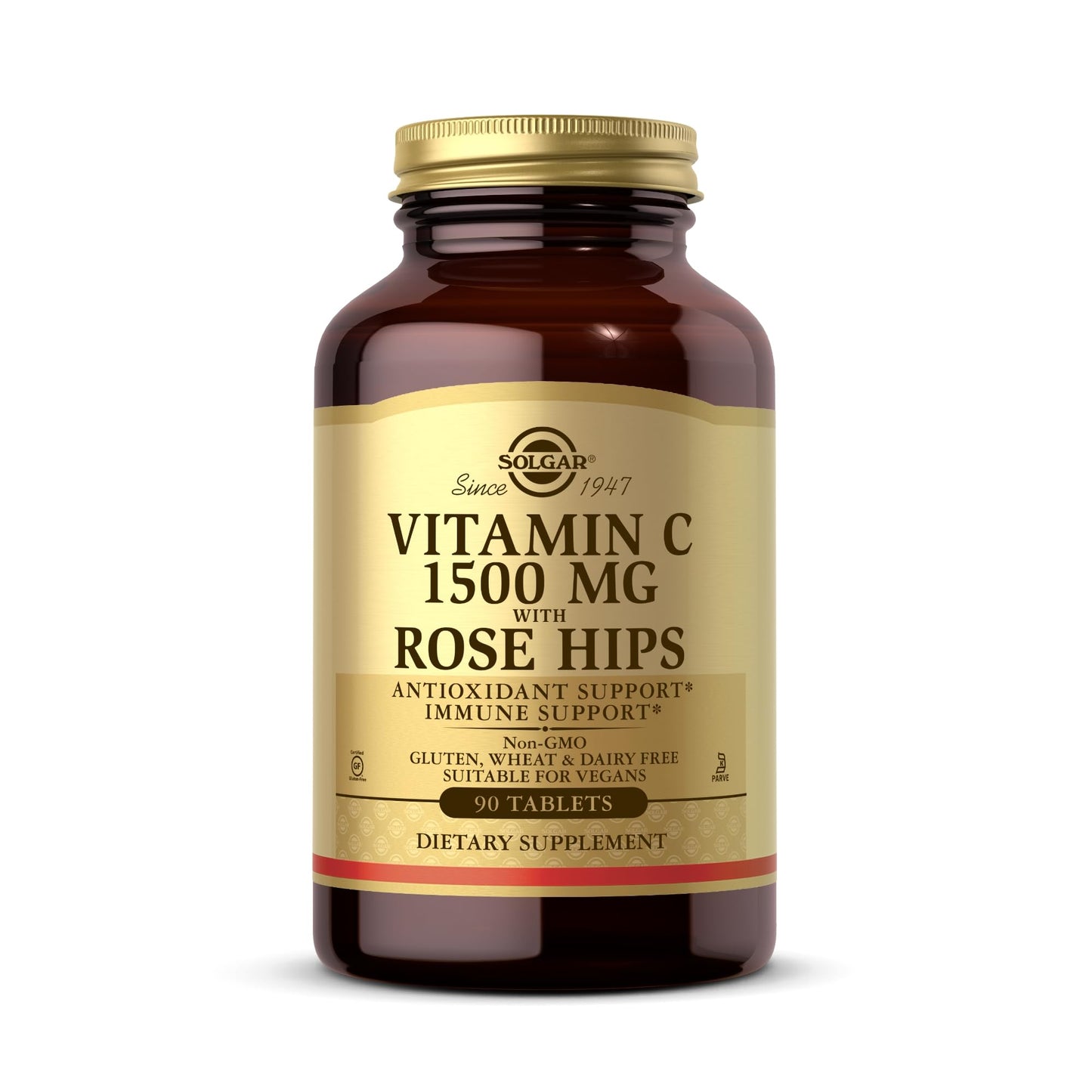 Solgar Vitamin C 1500mg with Rose HIPS Tablets, 90 Count