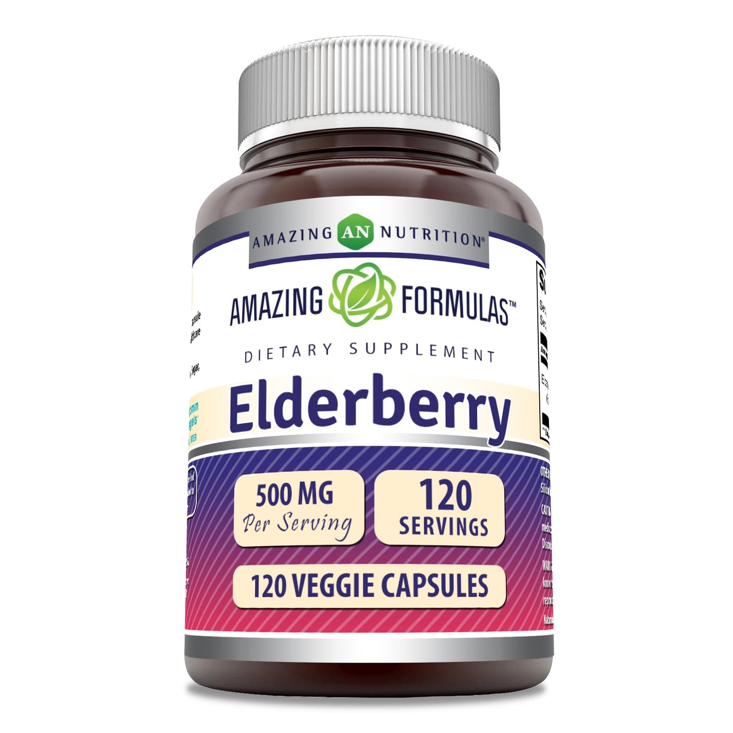 Amazing Nutrition Elderberry Supplement Capsule, 120 Capsules
