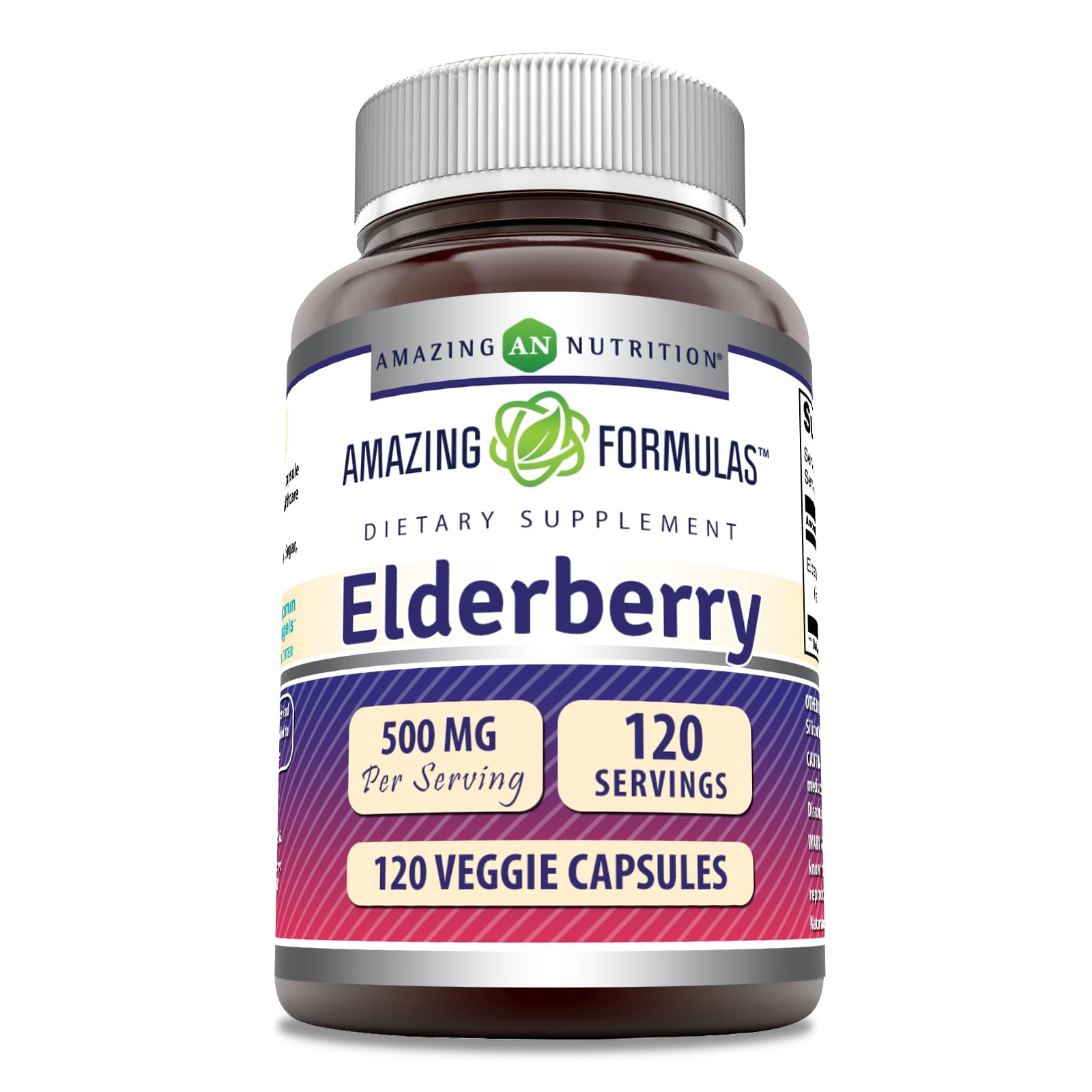 Amazing Nutrition Elderberry Supplement Capsule, 120 Capsules