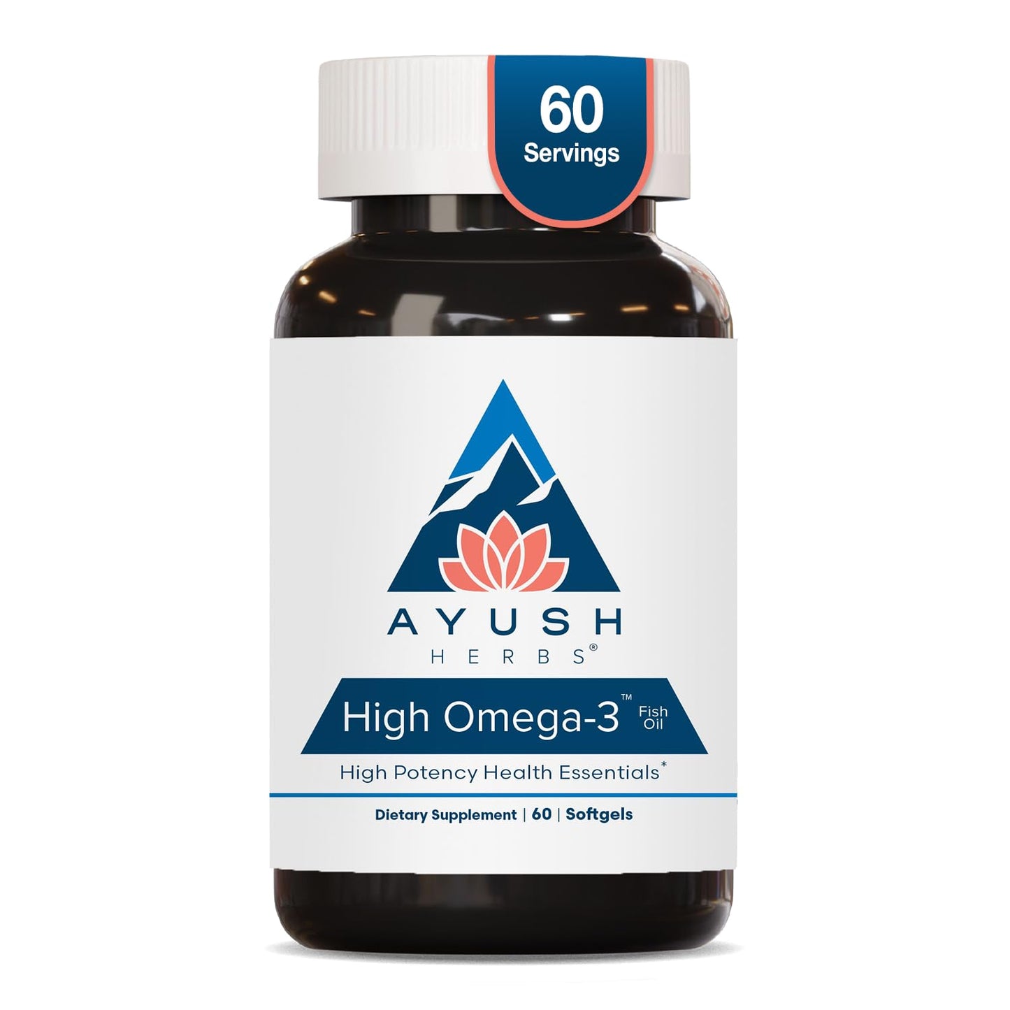 Ayush Herbs High Omega 3 Omega-3 Fish Oil Capsule, 60 Count
