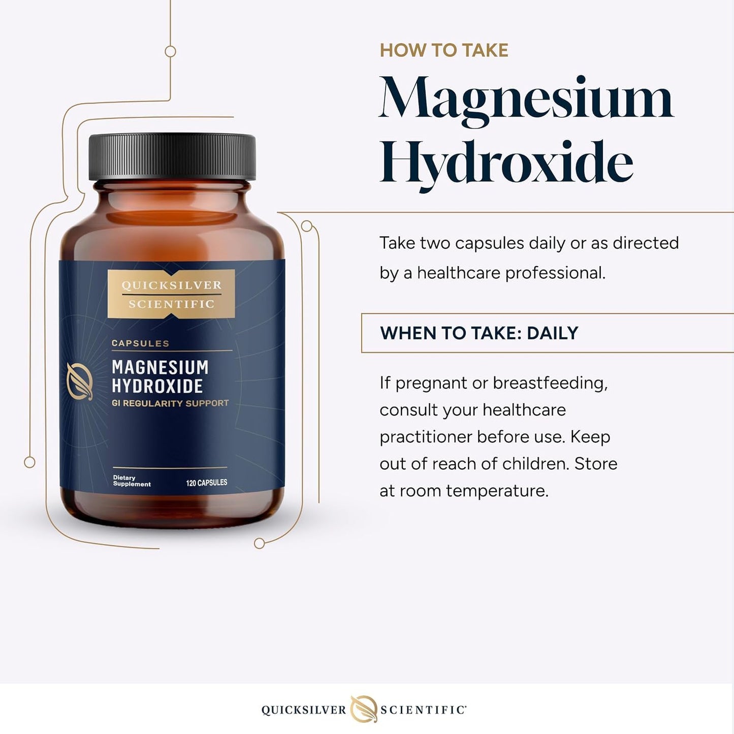 Quicksilver Scientific Magnesium Hydroxide 120 Capsules