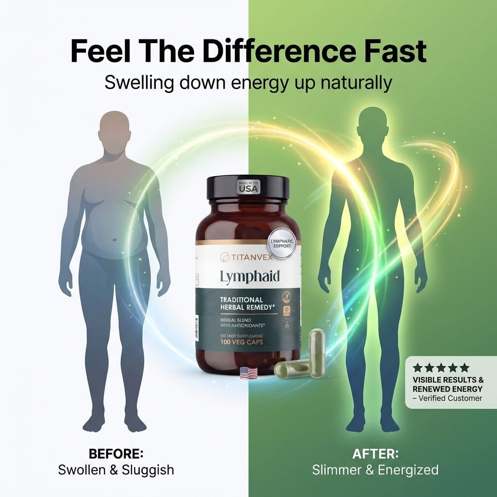 TitanVex Lymphatic Drainage Supplements Capsules, 100 Count
