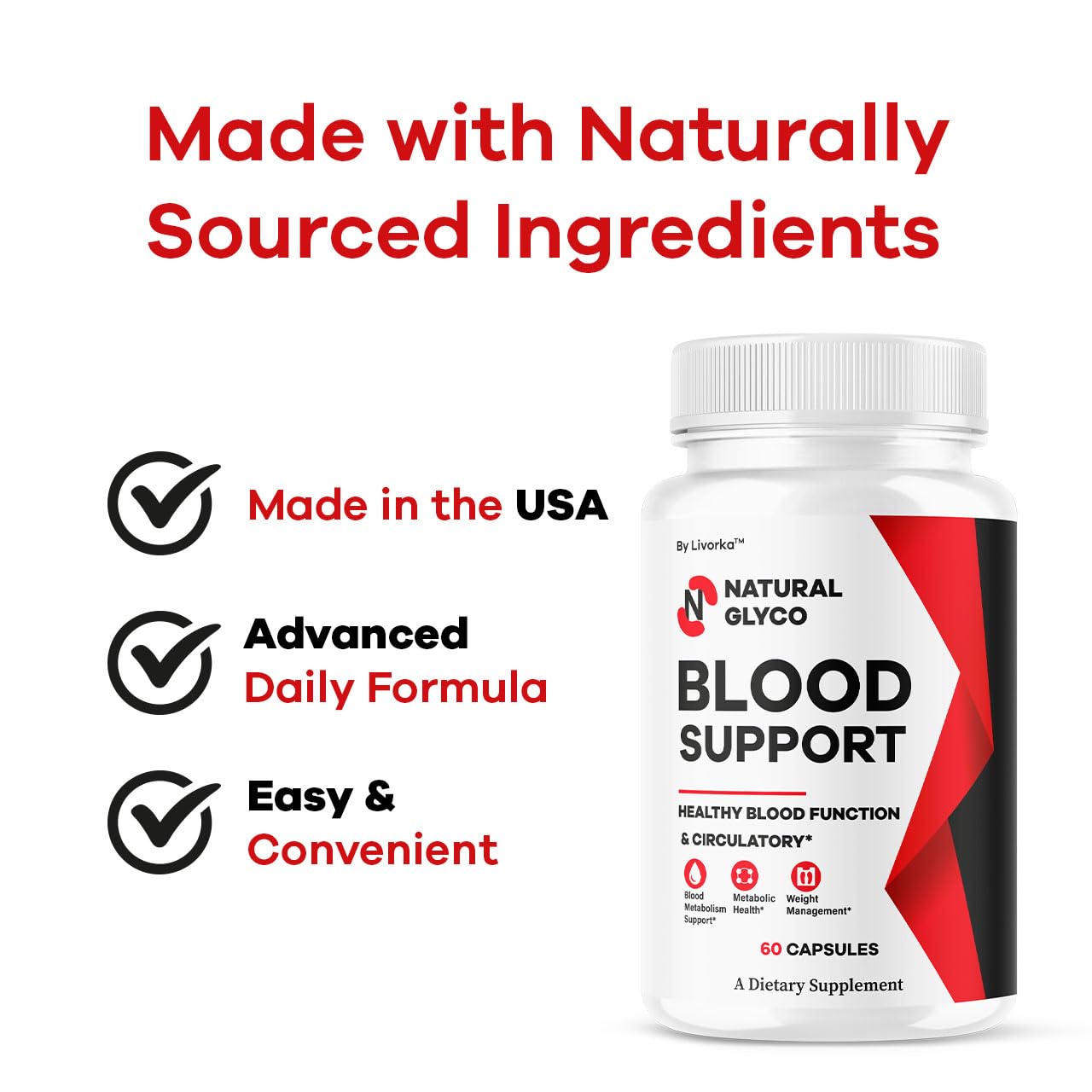 LIVORKA Natural Glyco Support Glycogen Supplement Premium Advanced Formula Capsules 180 Capsules