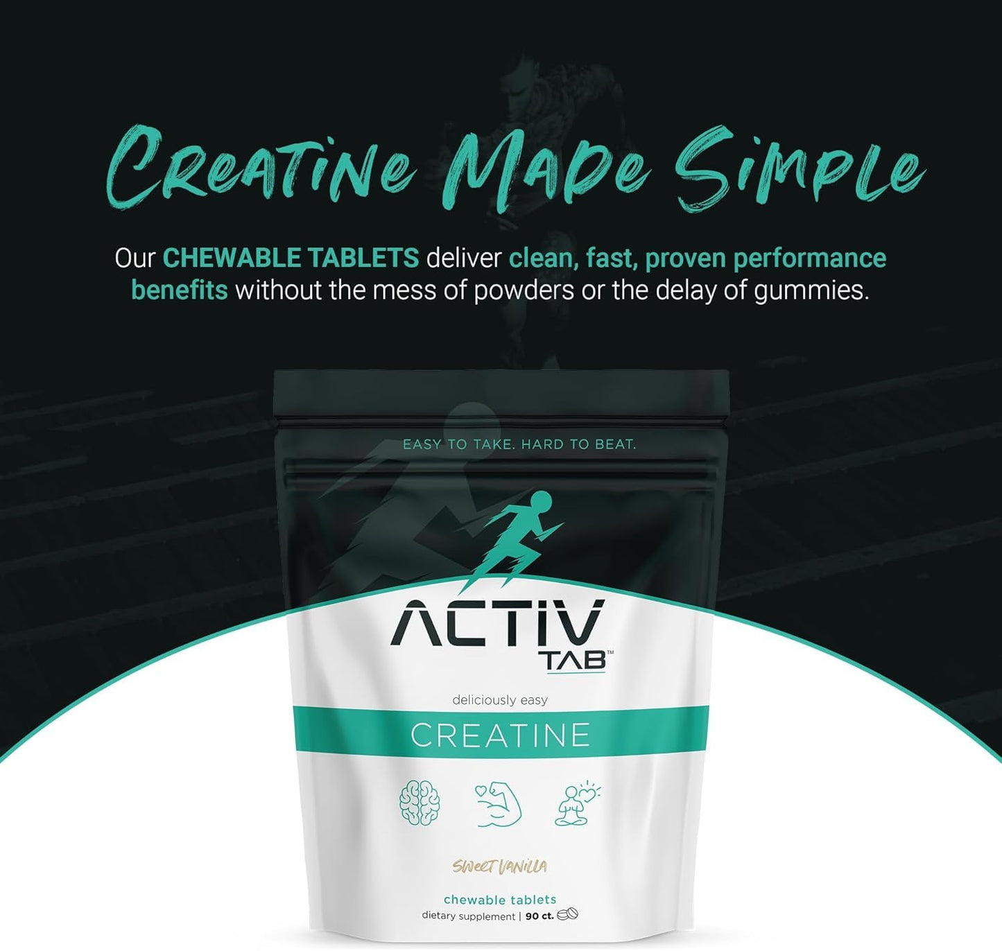 ActivTab Creatine Monohydrate Chewable Tablets, 150 Tablets