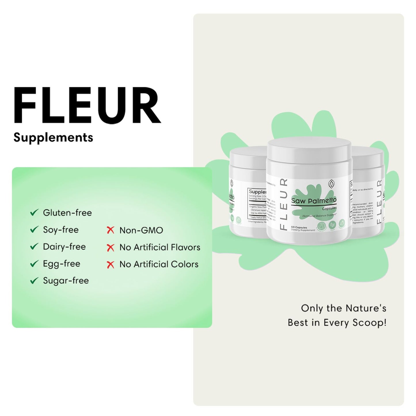 FLEUR Saw Palmetto Supplement Capsule, 60 Capsules