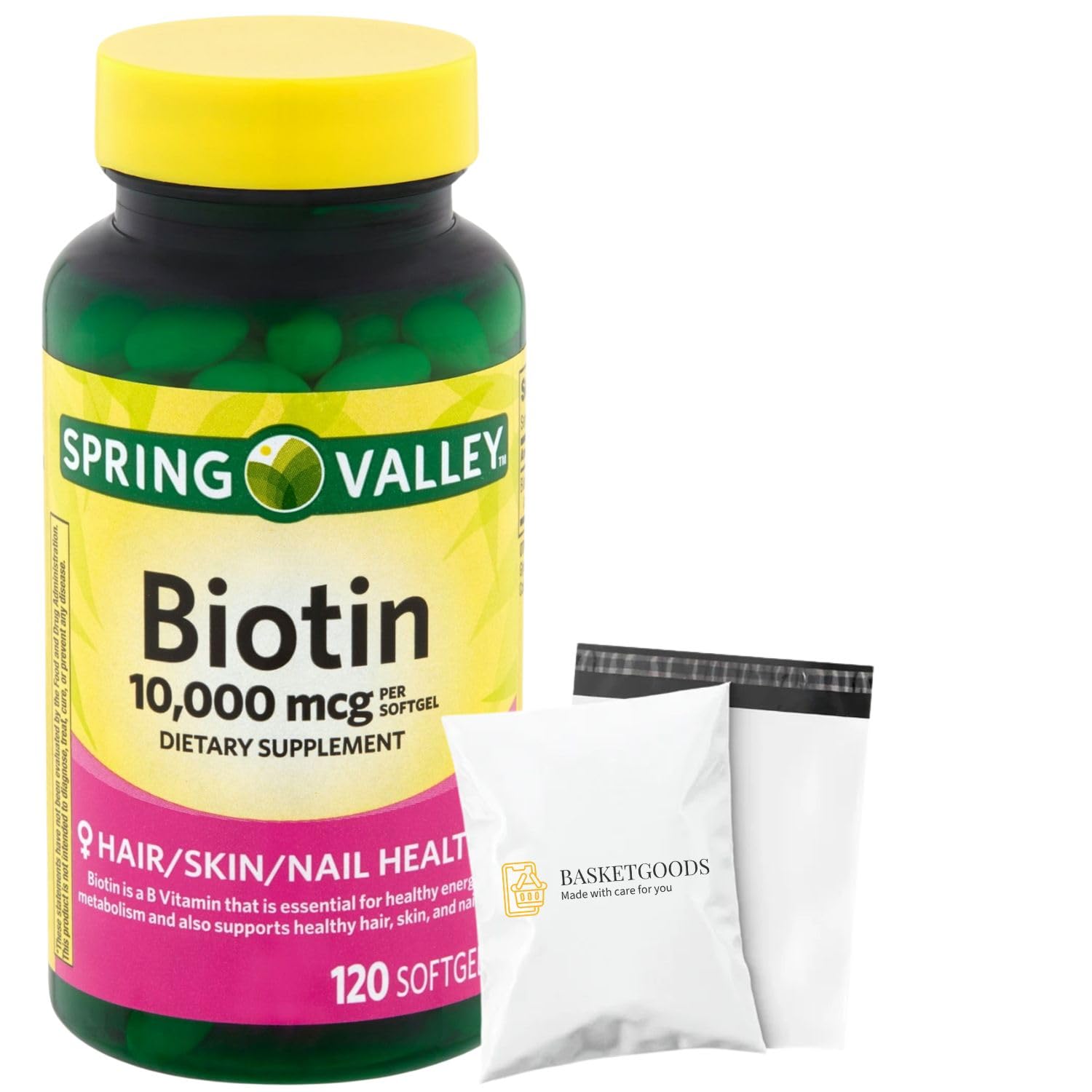 BASKETGOODS Biotin 10,000 mcg SoftGels 120 Count