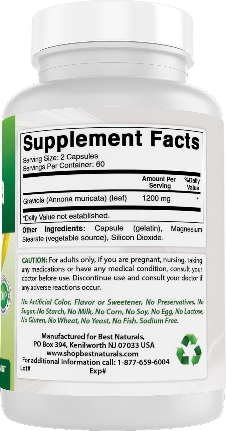Best Naturals Graviola Annona Muricata Capsules 240 Count