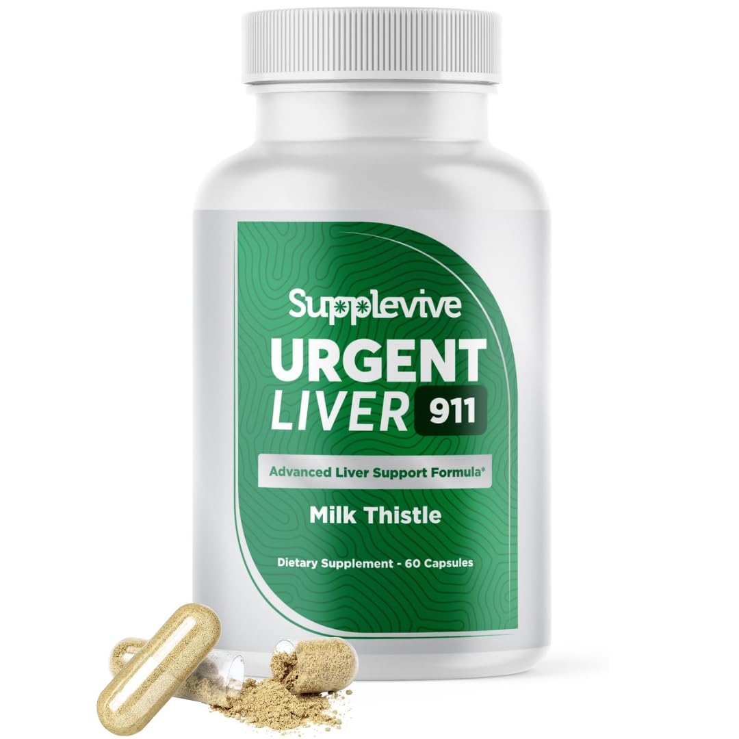 PureFight4U Supplevive Urgent Liver 911 Herbal Liver Support Supplement Liver Cleanse Detox & Repair Formula with Milk Thistle Silymarin Dandelion Root and Artichoke Extract, Capsule, 60 Capsules