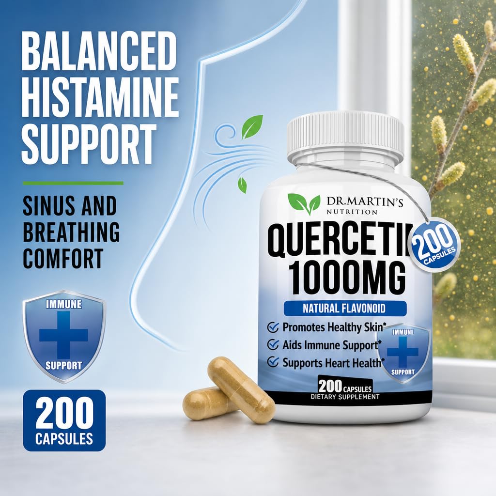 DR. MARTIN'S NUTRITION Quercetin 1000mg Capsules, 200 Count