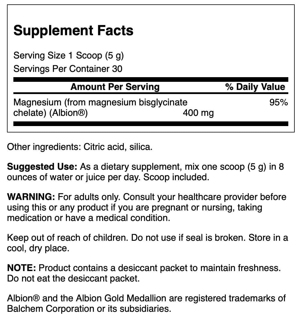 Swanson Albion Chelated Magnesium Glycinate Powder, 5.3 Ounce