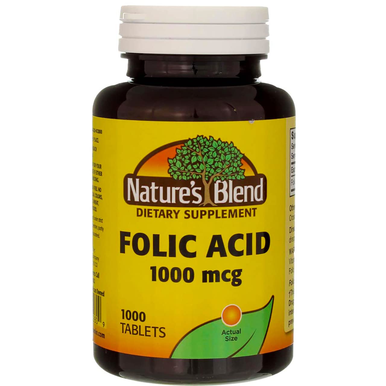 Nature's Blend Folic Acid 1000 mcg Tablet 3000 Tablets
