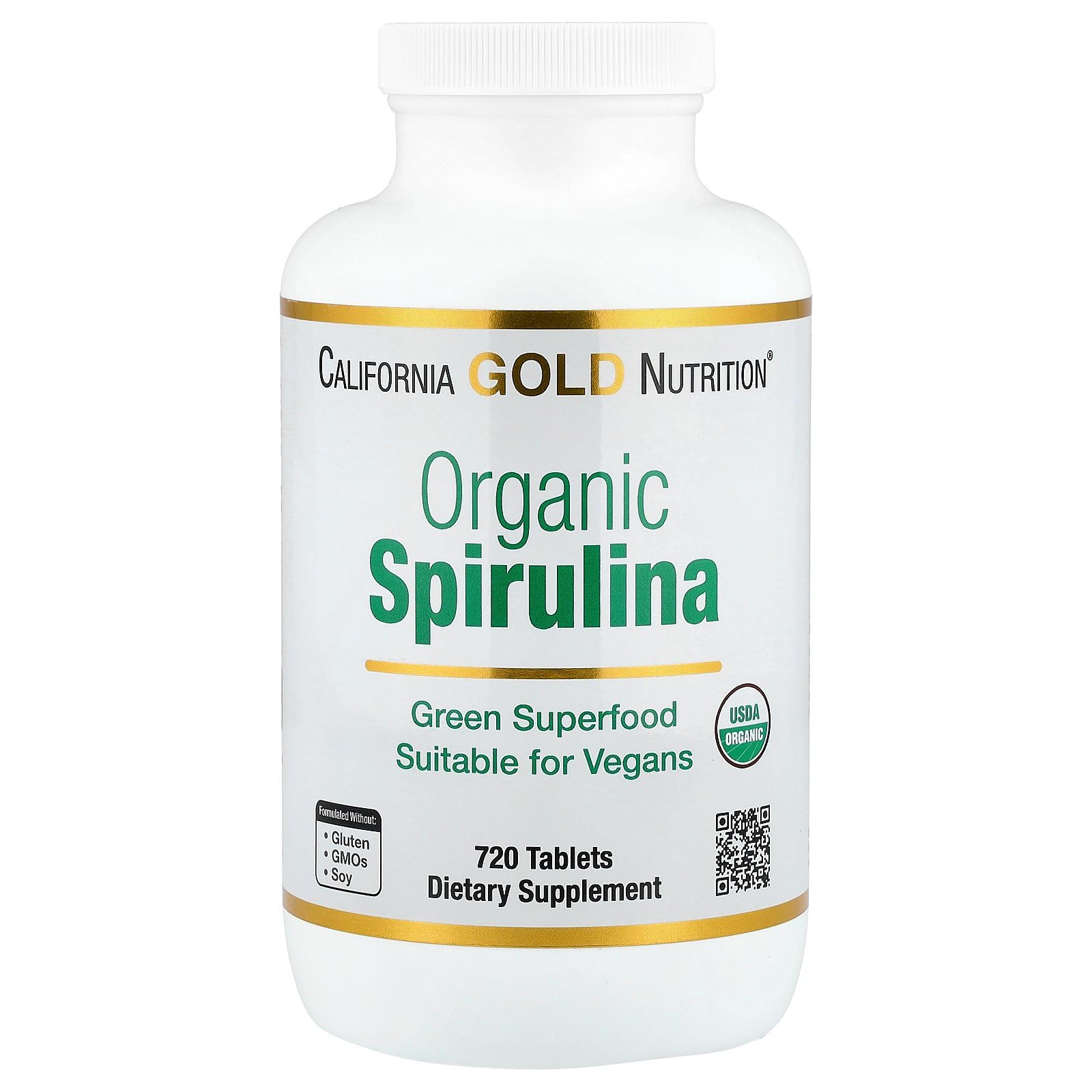 California Gold Nutrition Certified Organic Spirulina Tablets 720