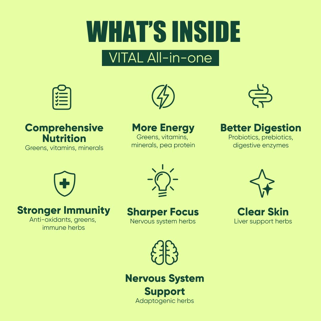 Vital All-in-One Daily Health Supplement Powder 1 Pack, 30 x 10 gm Sachets