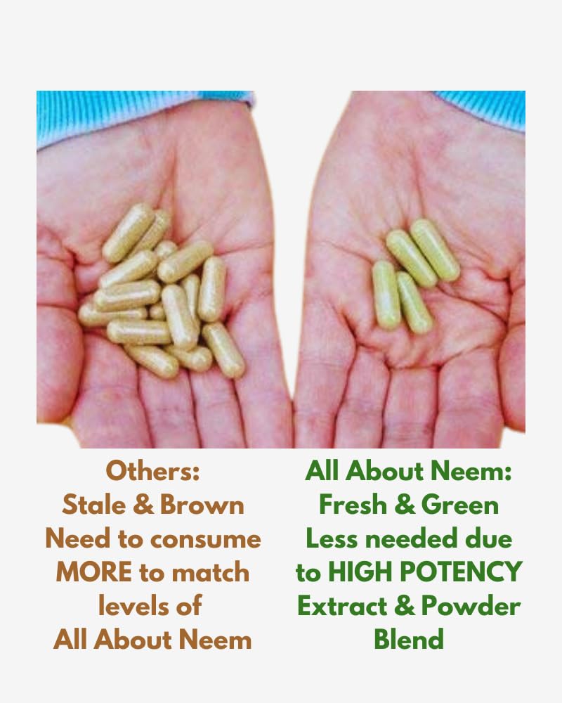 All About Neem Moringa Leaf 400 mg Capsules, 120 Capsules