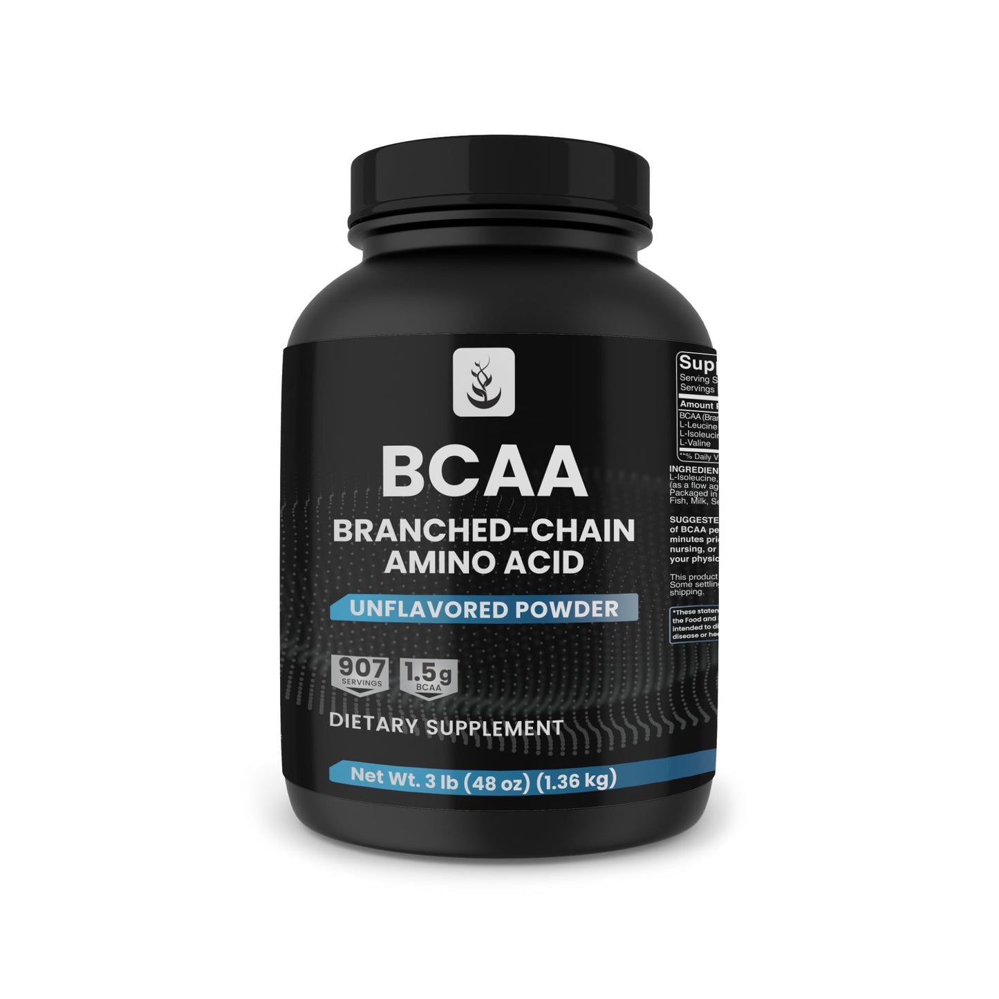 Pure Organic Ingredients BCAA Powder 2:1, 48 oz