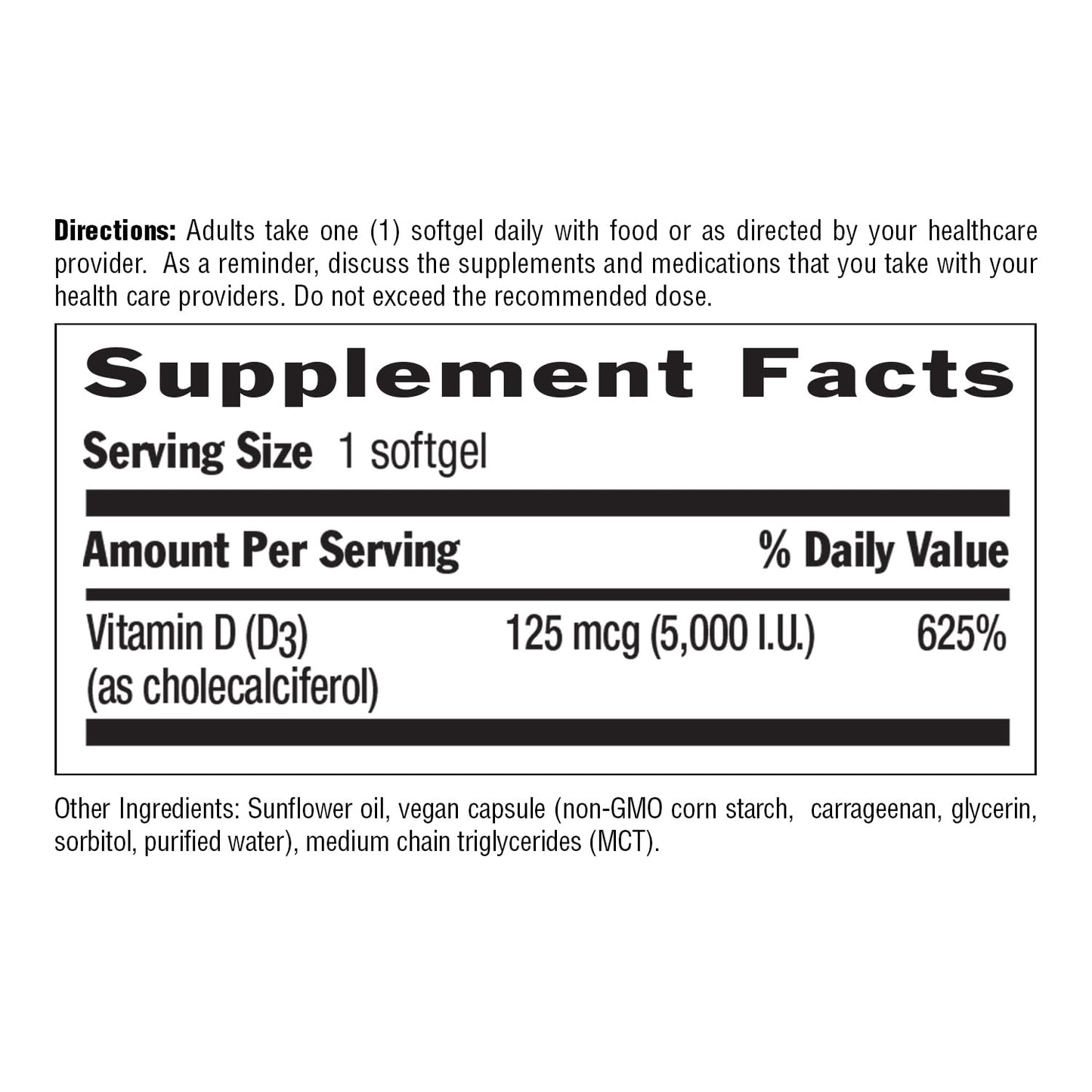 Country Life Vitamin D3 5000 IU Softgel, 30 Count