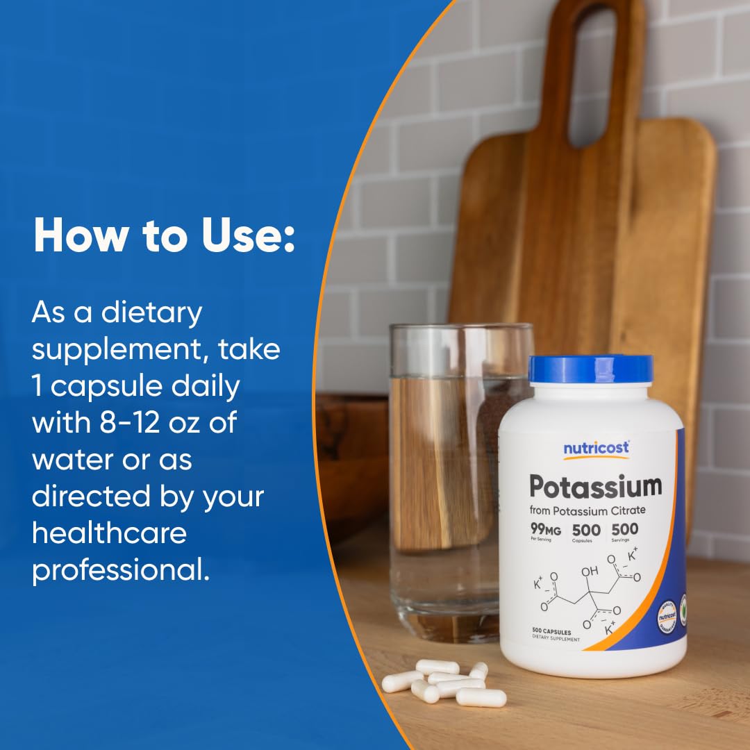 Nutricost Potassium Citrate 99mg Capsules 1000