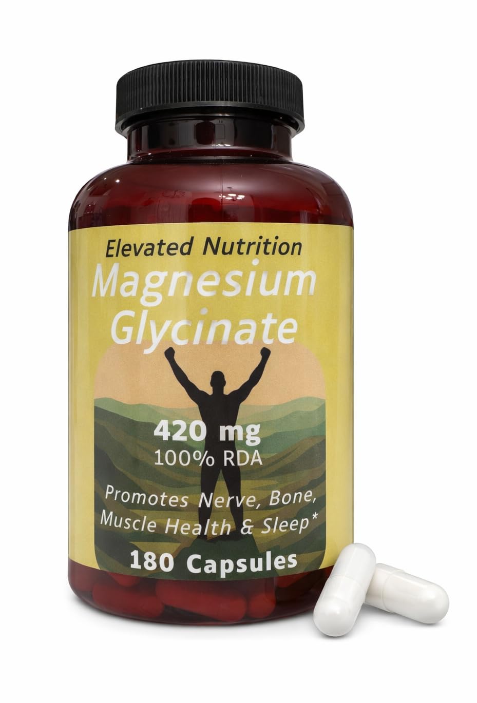 Elevated Nutrition Magnesium Capsules 420mg, 180 Count