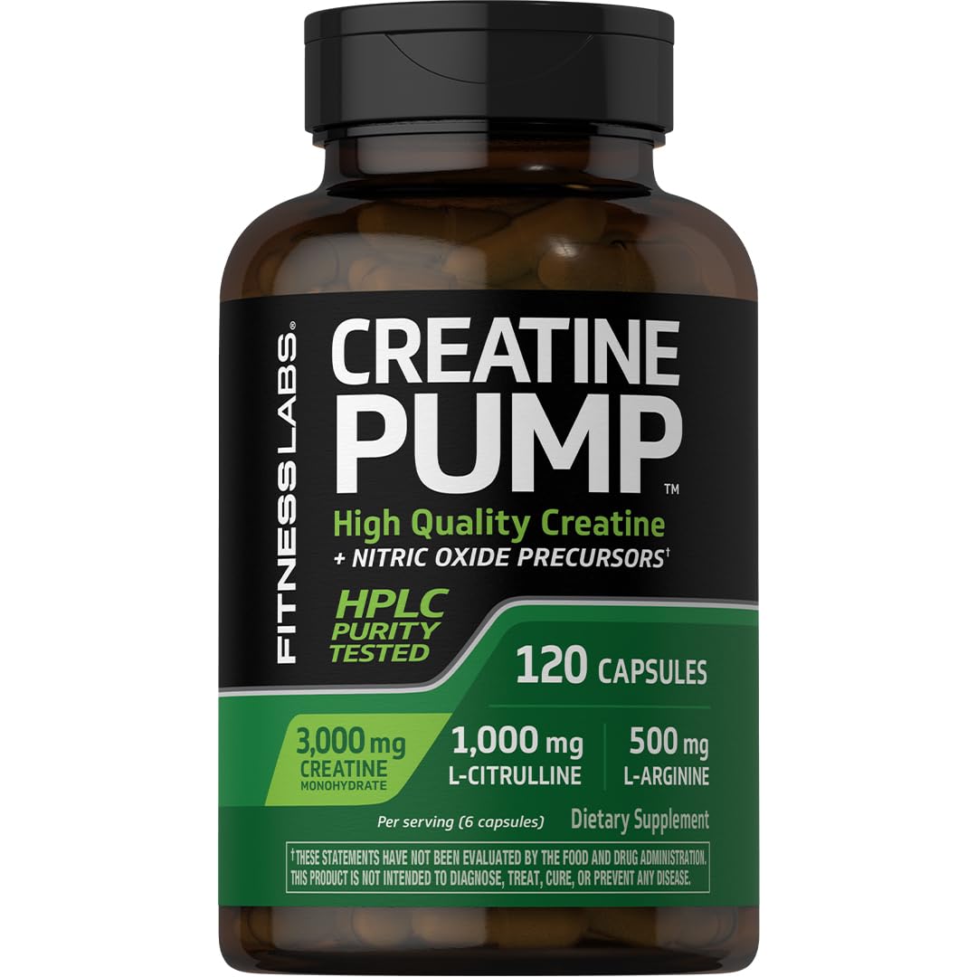 Fitness Labs Creatine Monohydrate Capsules 120 Count
