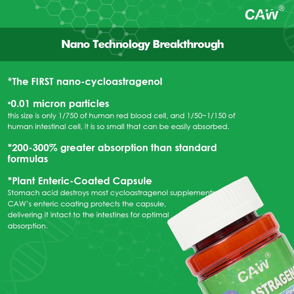 CAW Nano Cycloastragenol Capsules, 6 Bottles