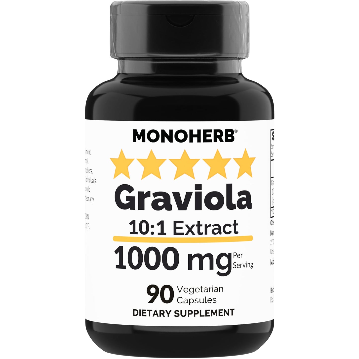 MONOHERB Graviola Extract 1000 mg Capsule, 90 Count